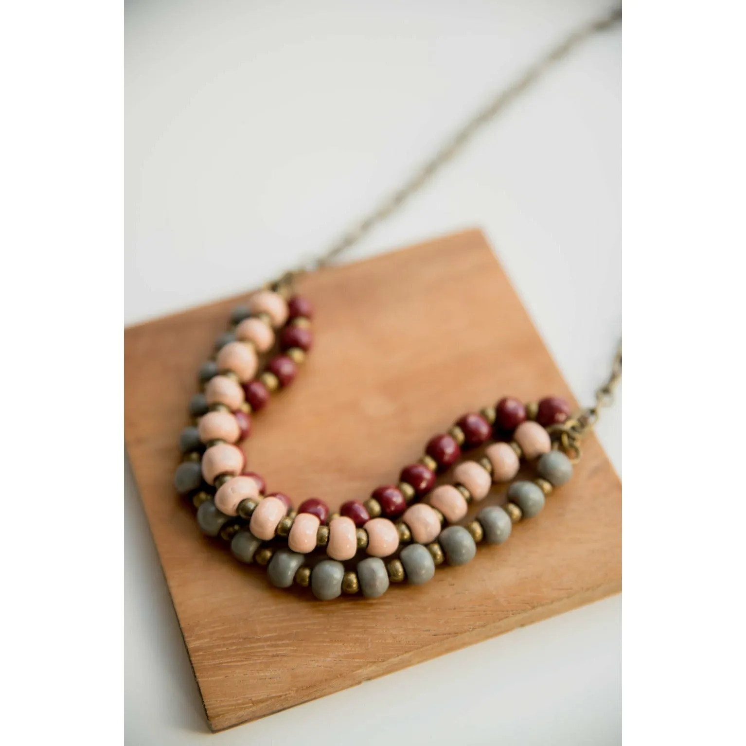 Bel Koz Mixed Triple Twist Clay Necklace