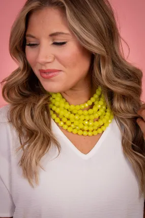 Lime Green Bella Style Necklace - Chic & Trendy by Fairchild Baldwin