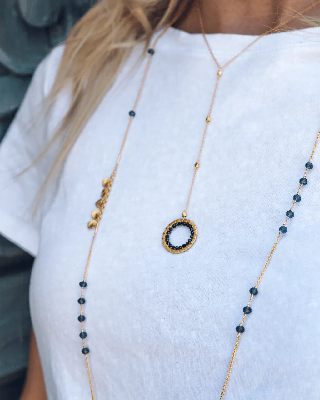 Black Spinel Necklace Layering Set