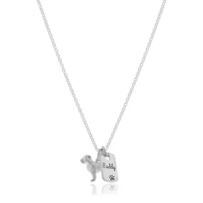 Border Terrier Personalised Silver Dog Tag Necklace