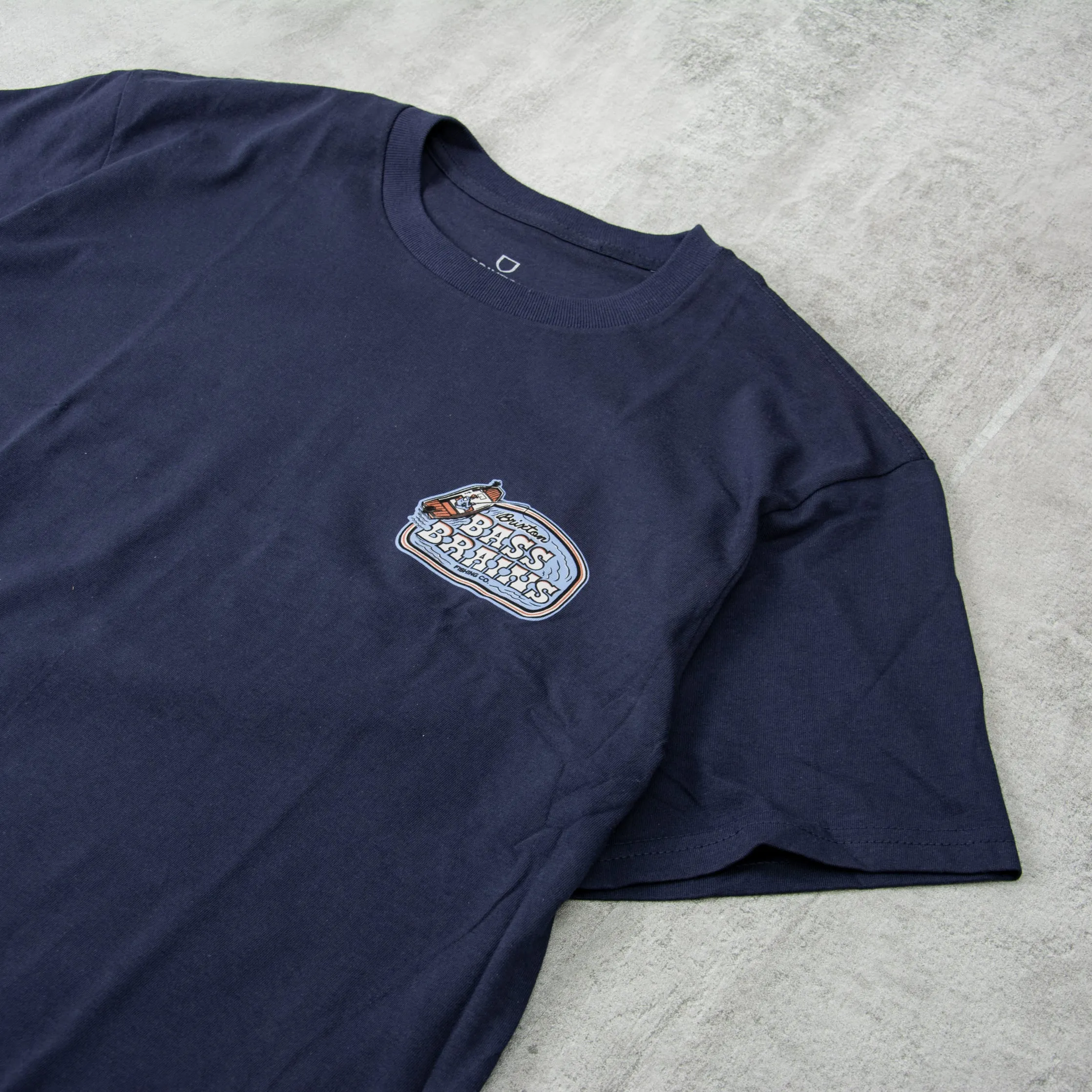 Brixton Bass Brains Boat S/S Tee - Washed Navy