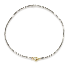 Buckle Necklace in 18k Gold with Diamonds