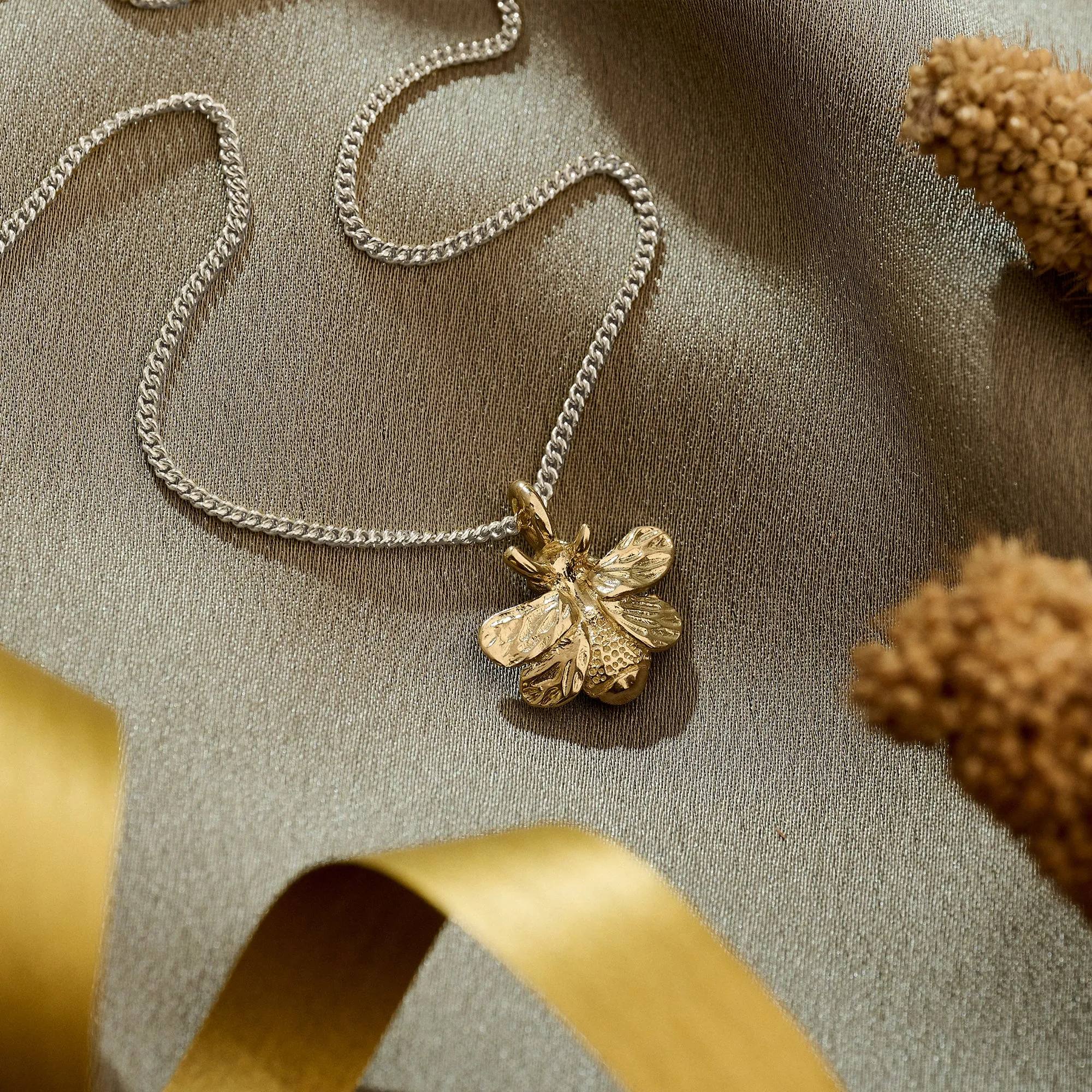 Bumble-Bee Silver & Gold Necklace