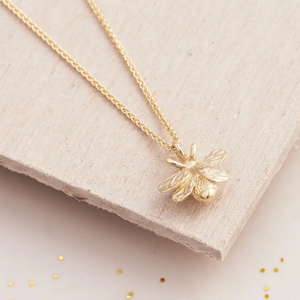 Bumble-Bee Solid Gold Necklace