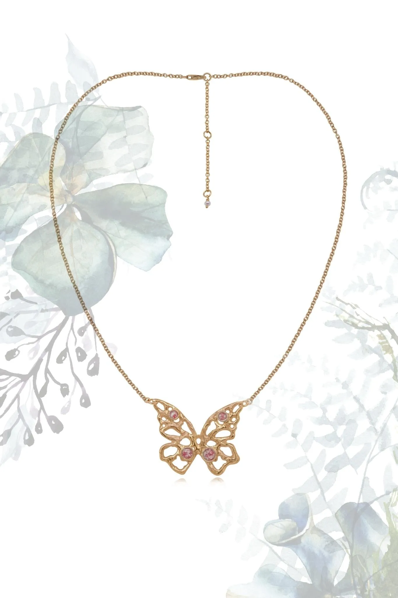 Butterfly ~ Medium Inline Necklace in Gold