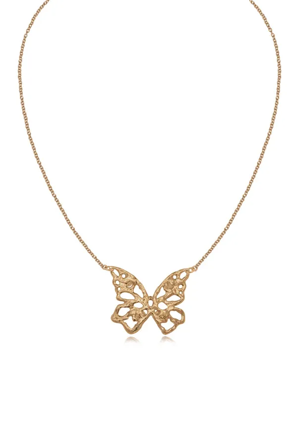 Butterfly ~ Medium Inline Necklace in Gold