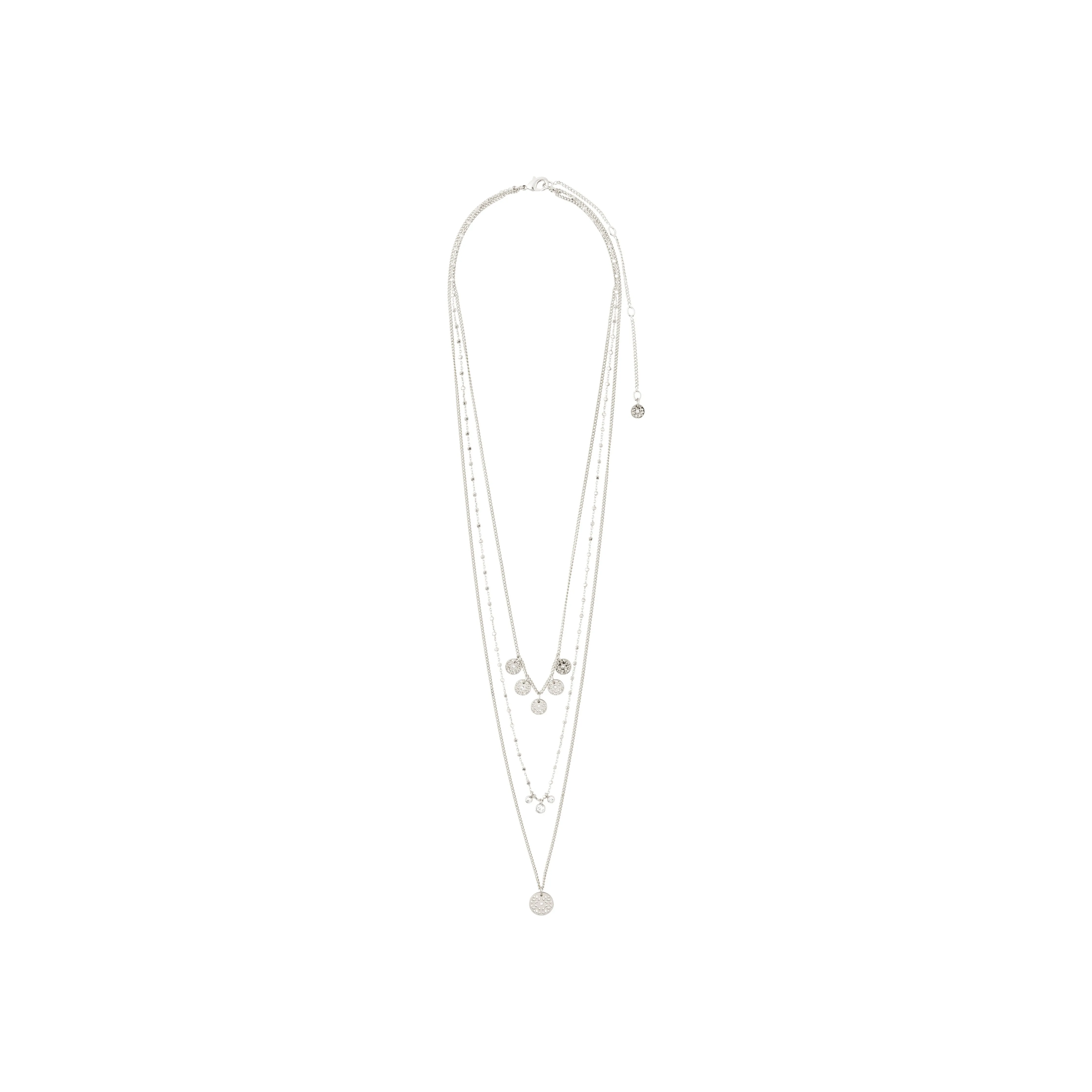 CAROL layered necklace 3-in-1 silver-plated