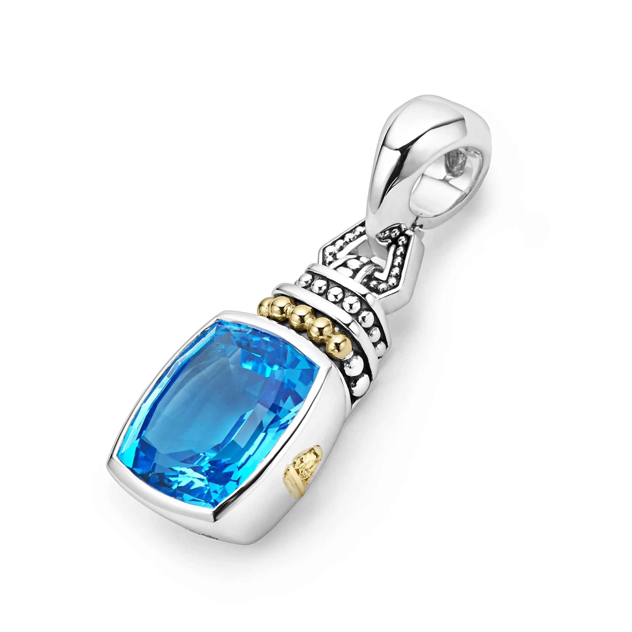 Stunning Swiss Blue Topaz Pendant featuring Caviar Color