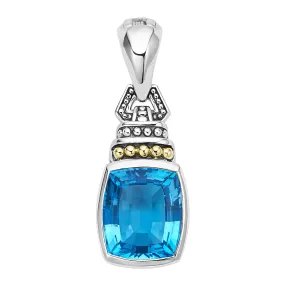 Stunning Swiss Blue Topaz Pendant featuring Caviar Color