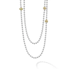 Caviar Icon Long Two-Tone Caviar Beaded Necklace