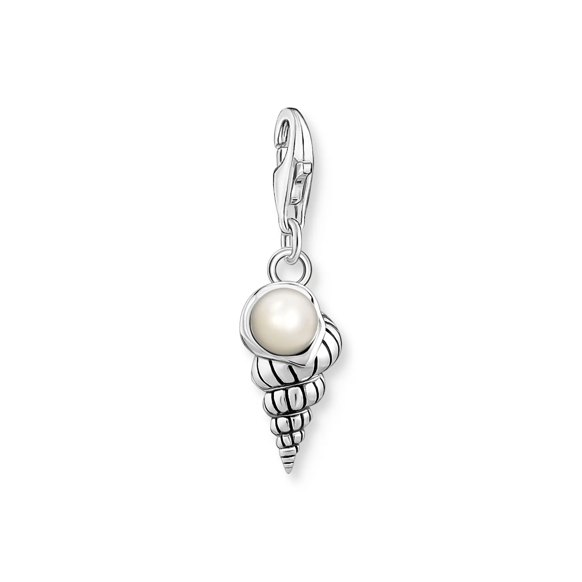 CHARM CLUB STERLING SILVER SHELL & FRESHWATER PEARL CHARM