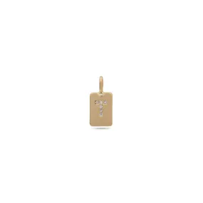 CHARM crystal T pendant, gold-plated