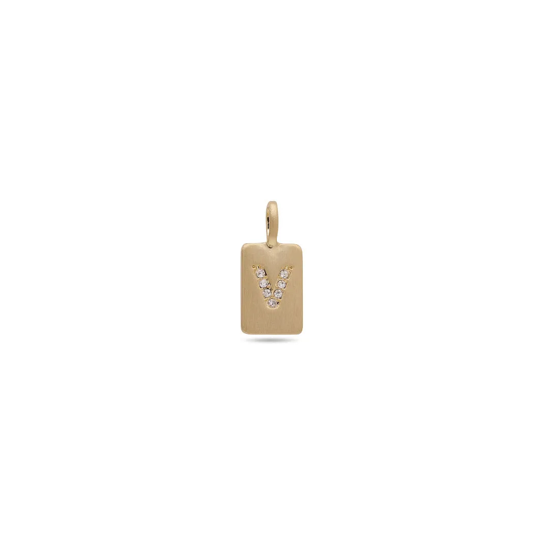 CHARM crystal V pendant, gold-plated