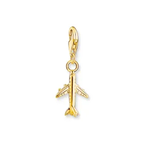 Charm Pendant Airplane gold plated