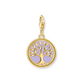 Charm Pendant Tree of Love with violet cold enamel