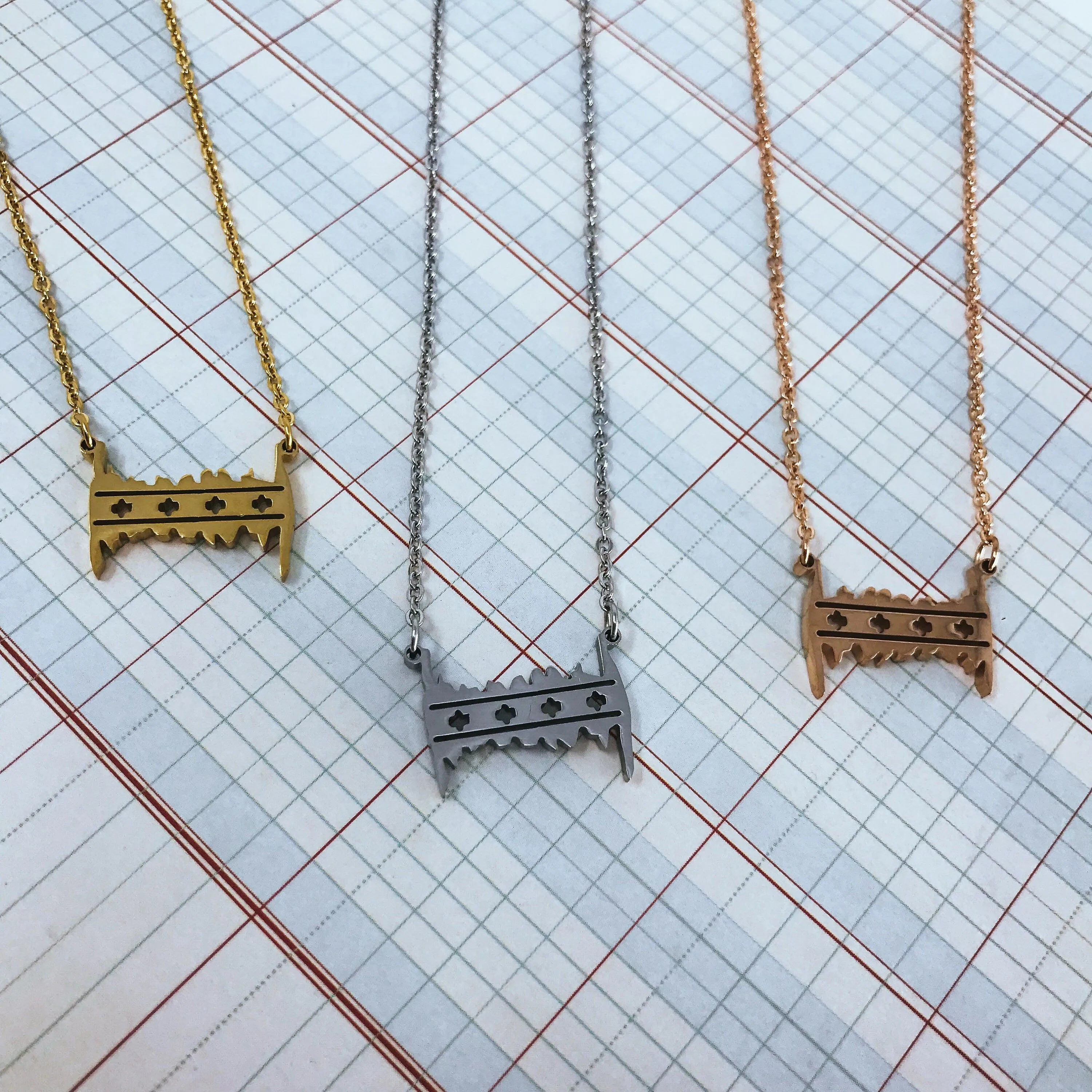 Chicago Skyline Silhouette Necklace