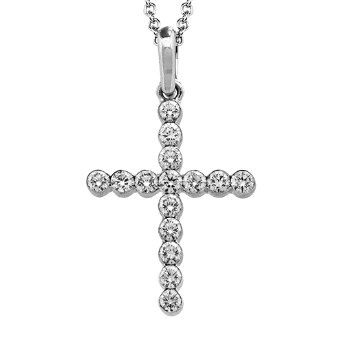 Cross Pendant in 18k Gold with Diamonds