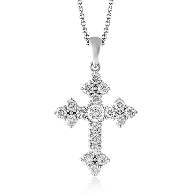 Cross Pendant in 18k Gold with Diamonds