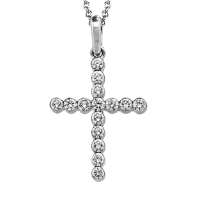 Cross Pendant in 18k Gold with Diamonds