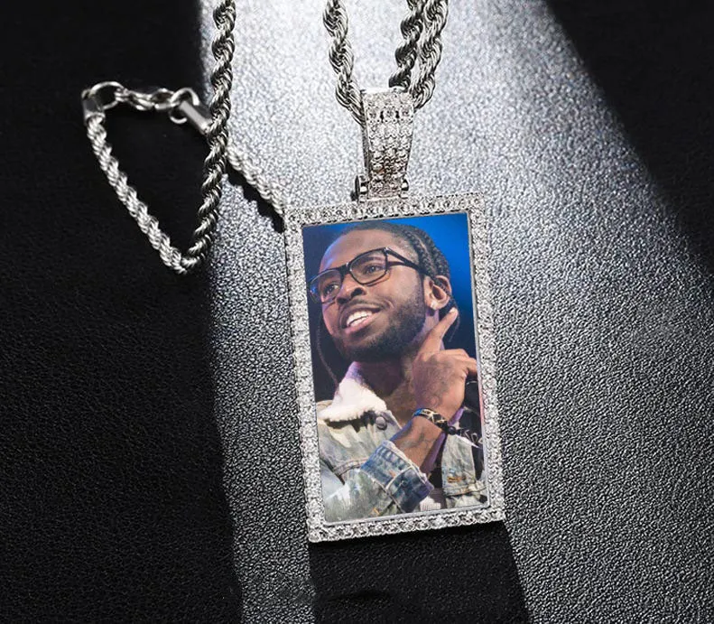 Custom Made Square Photo Medallion Necklaces