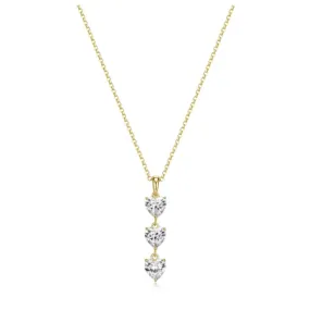 CZ Dangle Heart Necklace