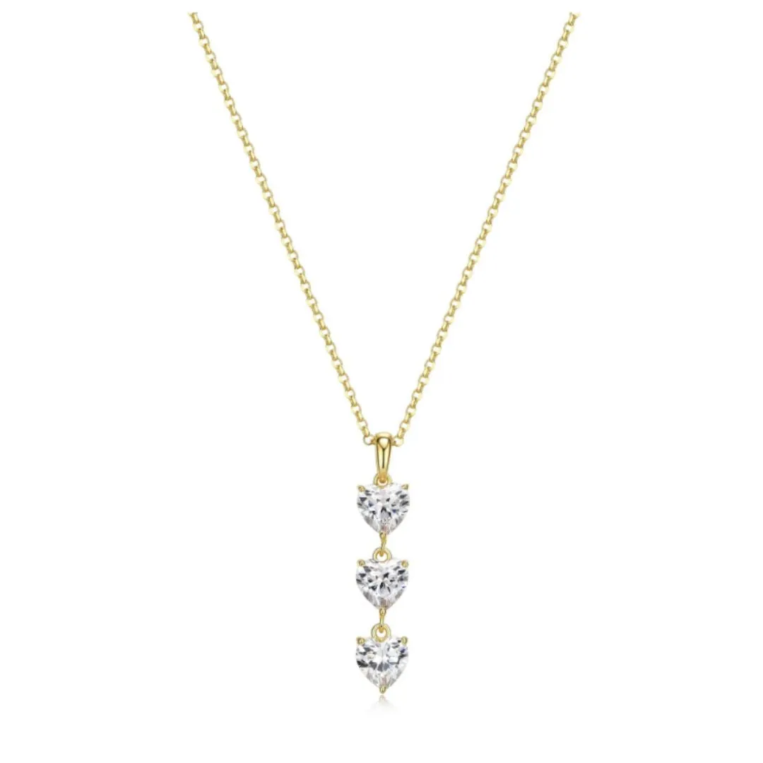 CZ Dangle Heart Necklace