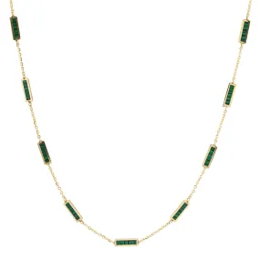 Dainty Malachite Bar Necklace