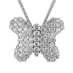 Diamond Encrusted Butterfly Pendant in 18k Gold