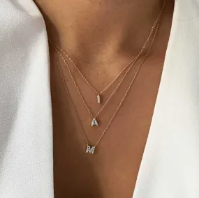 Diamond Letter A Necklace in 10k Gold