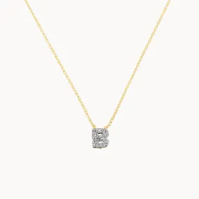 Diamond Letter B Necklace in 10k Gold