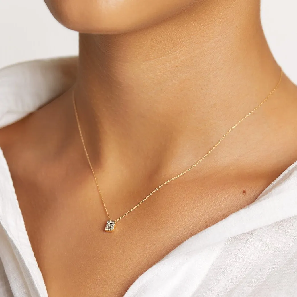 Diamond Letter B Necklace in 10k Gold