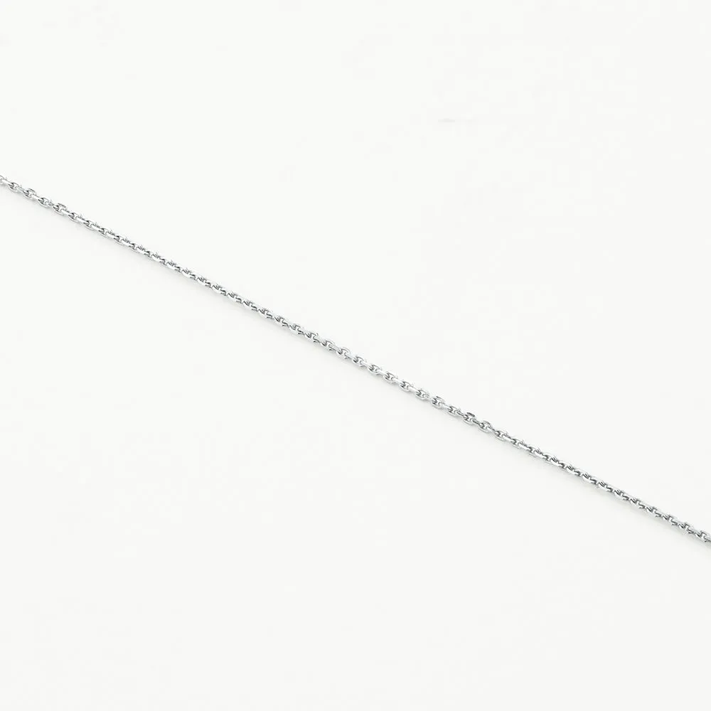 Diamond Letter I Necklace in Silver