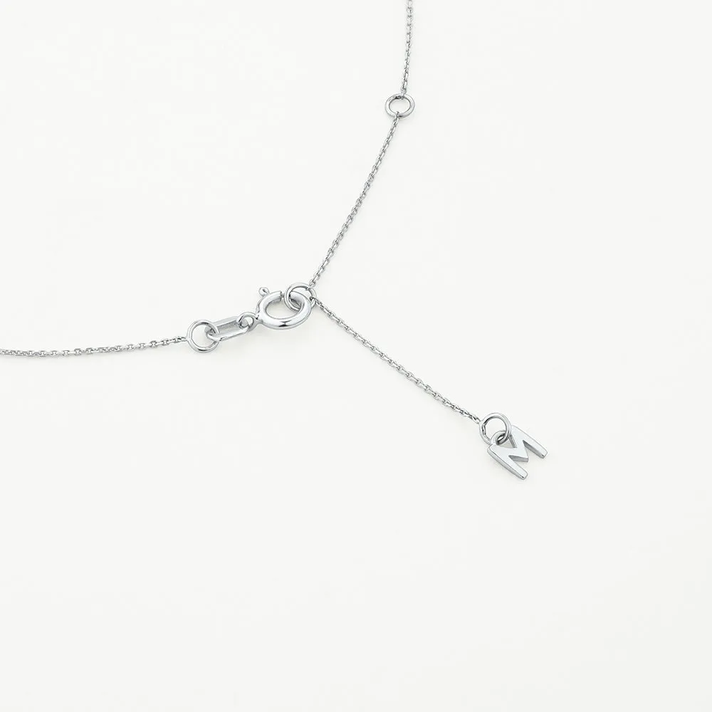 Diamond Letter I Necklace in Silver