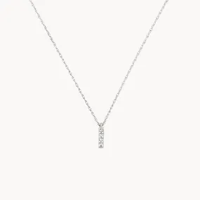 Diamond Letter I Necklace in Silver