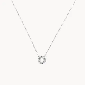 Diamond Letter O Necklace in Silver