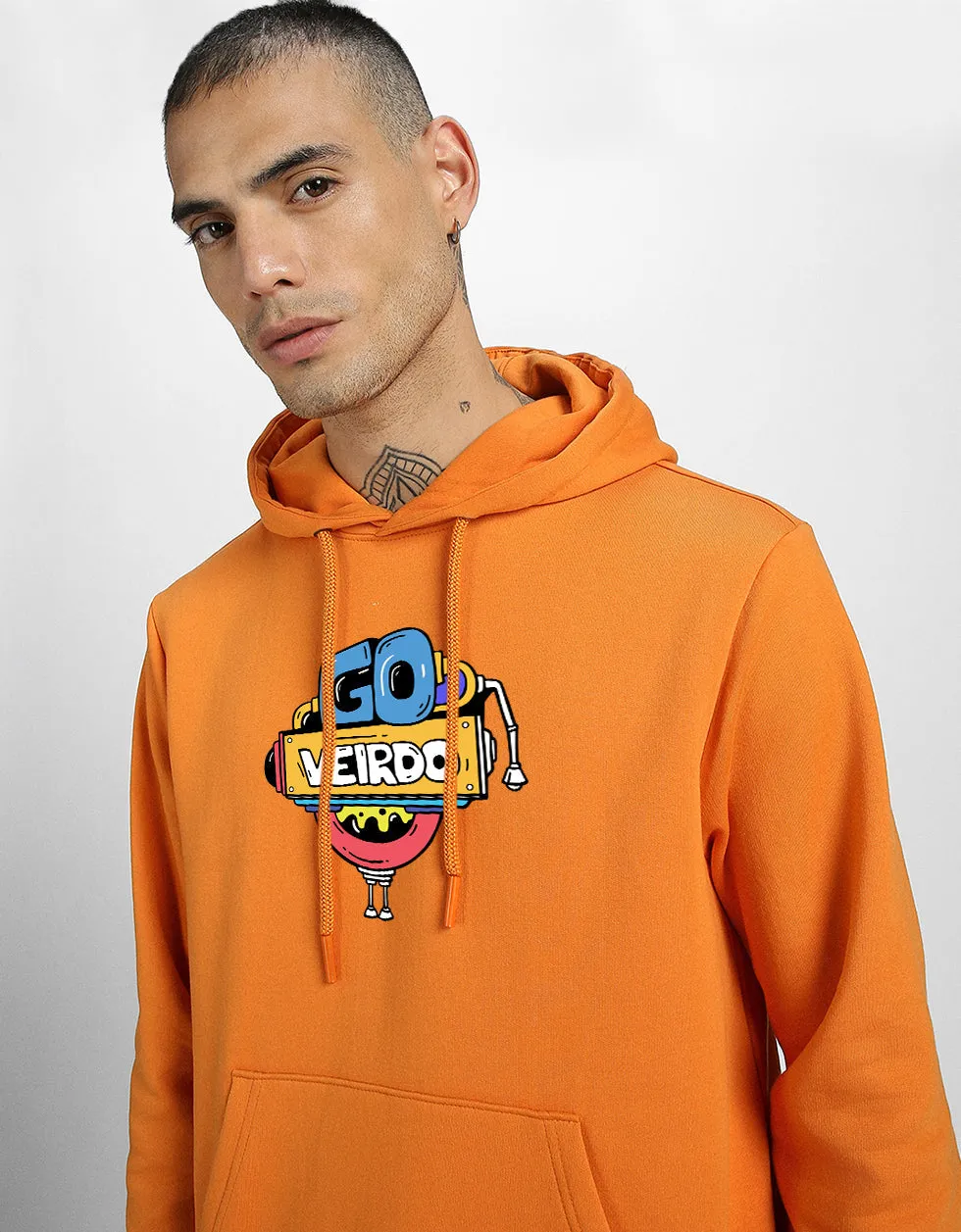 Doodle Orange Back Graphic Printed Hoodie