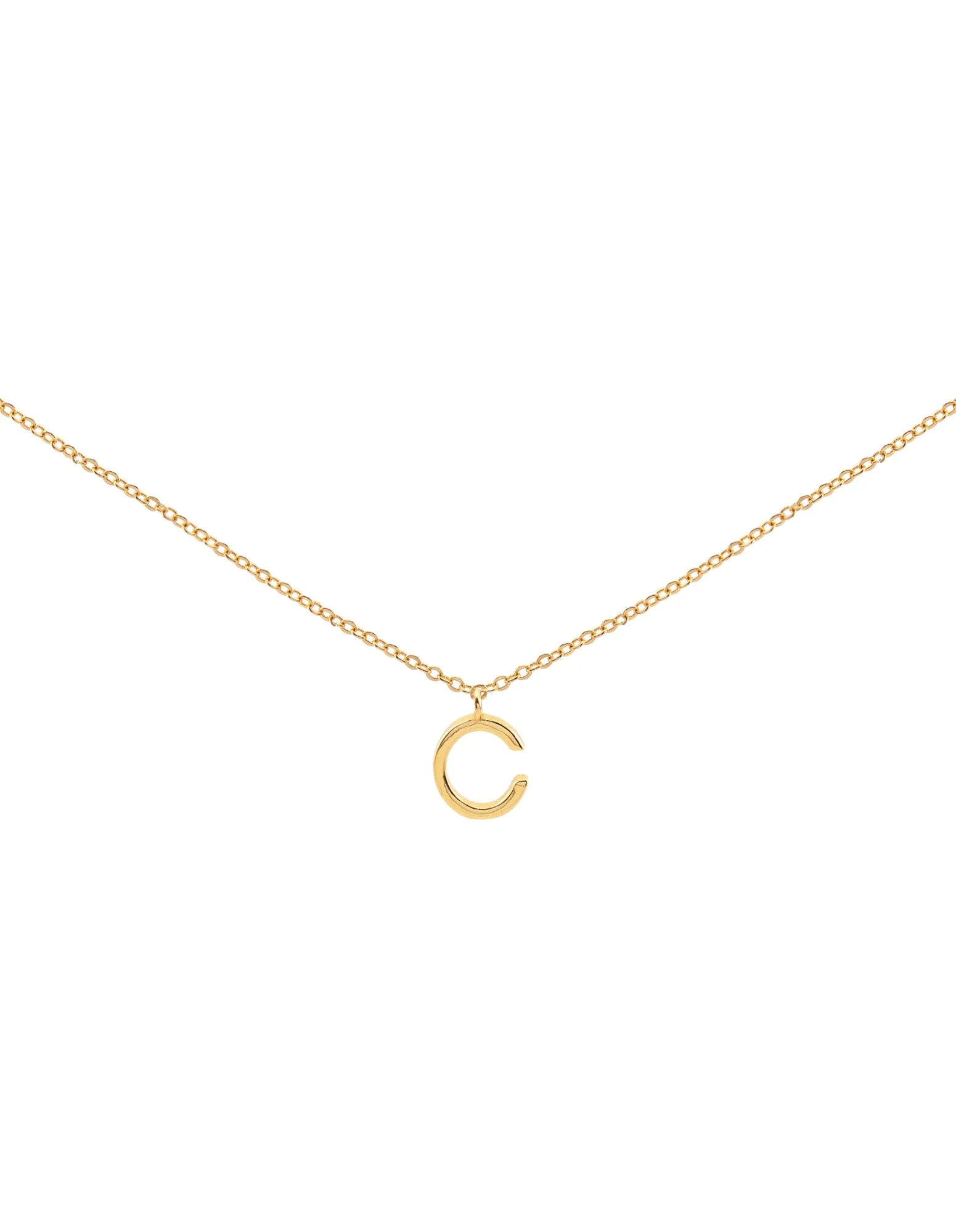 Elly Lou Timeless Initial Necklace - C- Gold