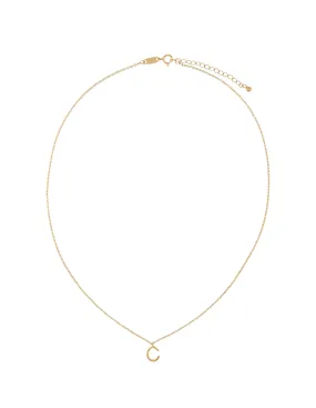 Elly Lou Timeless Initial Necklace - C- Gold