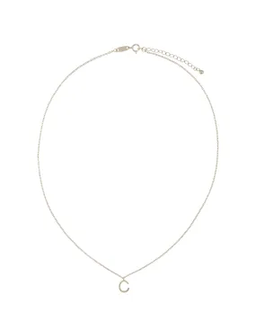 Elly Lou Timeless Initial Necklace - C- Silver