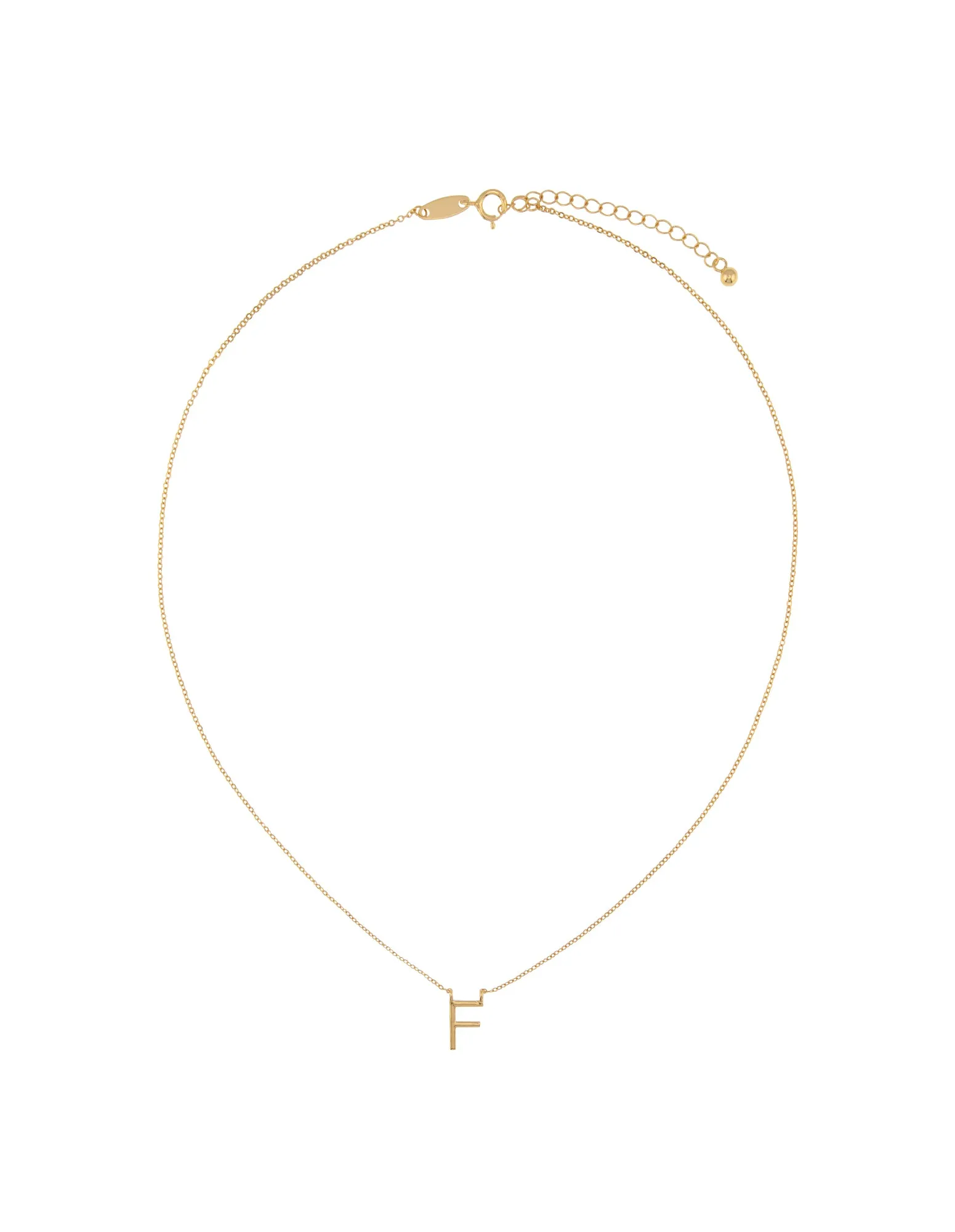 Elly Lou Timeless Initial Necklace - F- Gold