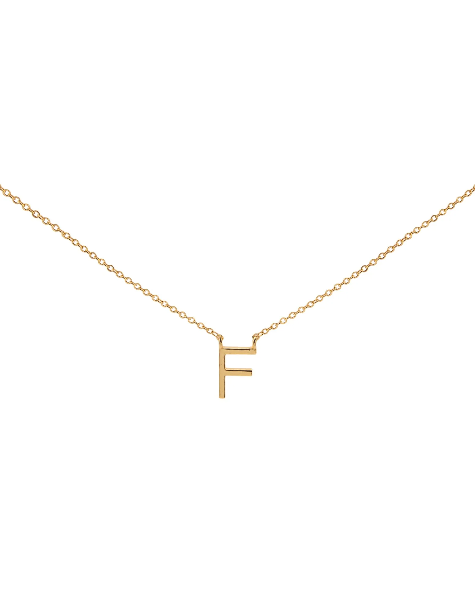 Elly Lou Timeless Initial Necklace - F- Gold