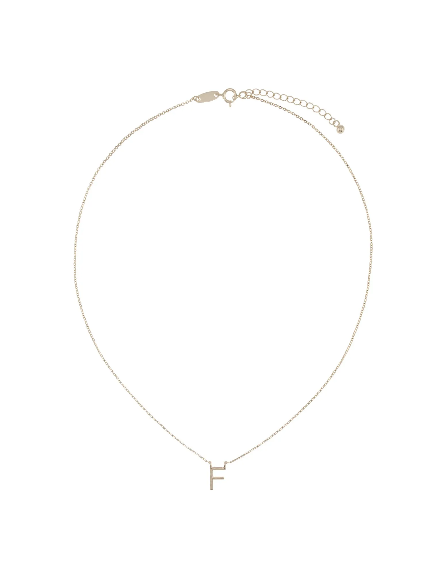 Elly Lou Timeless Initial Necklace - F- Silver