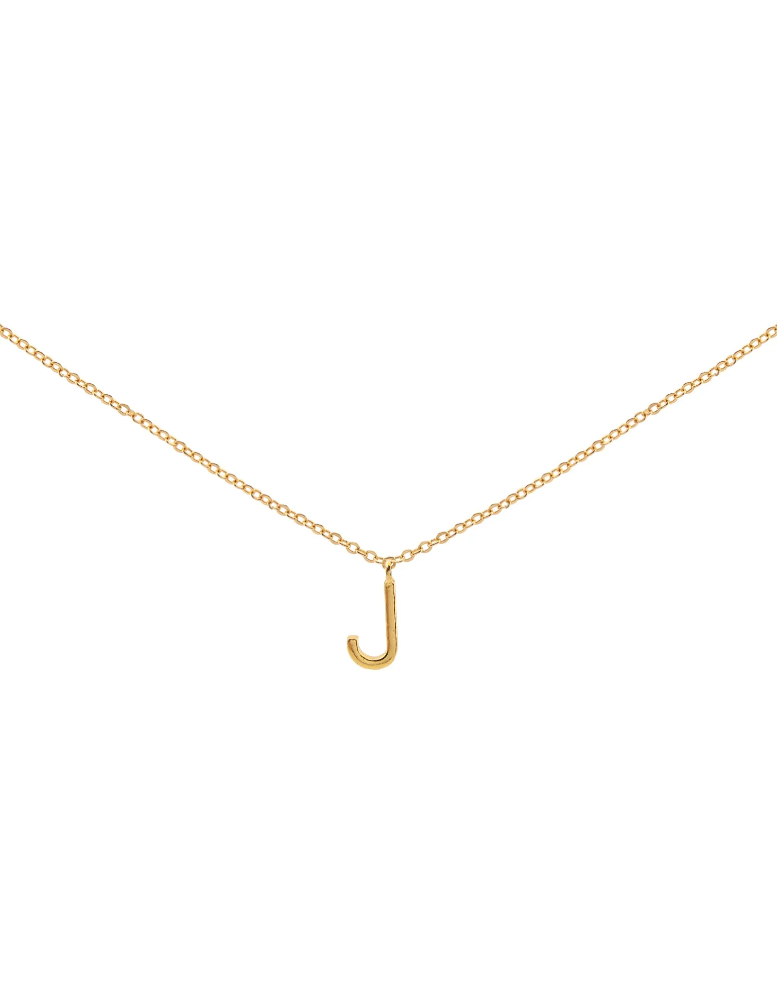 Elly Lou Timeless Initial Necklace - J- Gold