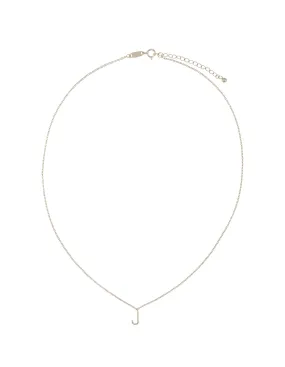 Elly Lou Timeless Initial Necklace - J- Silver