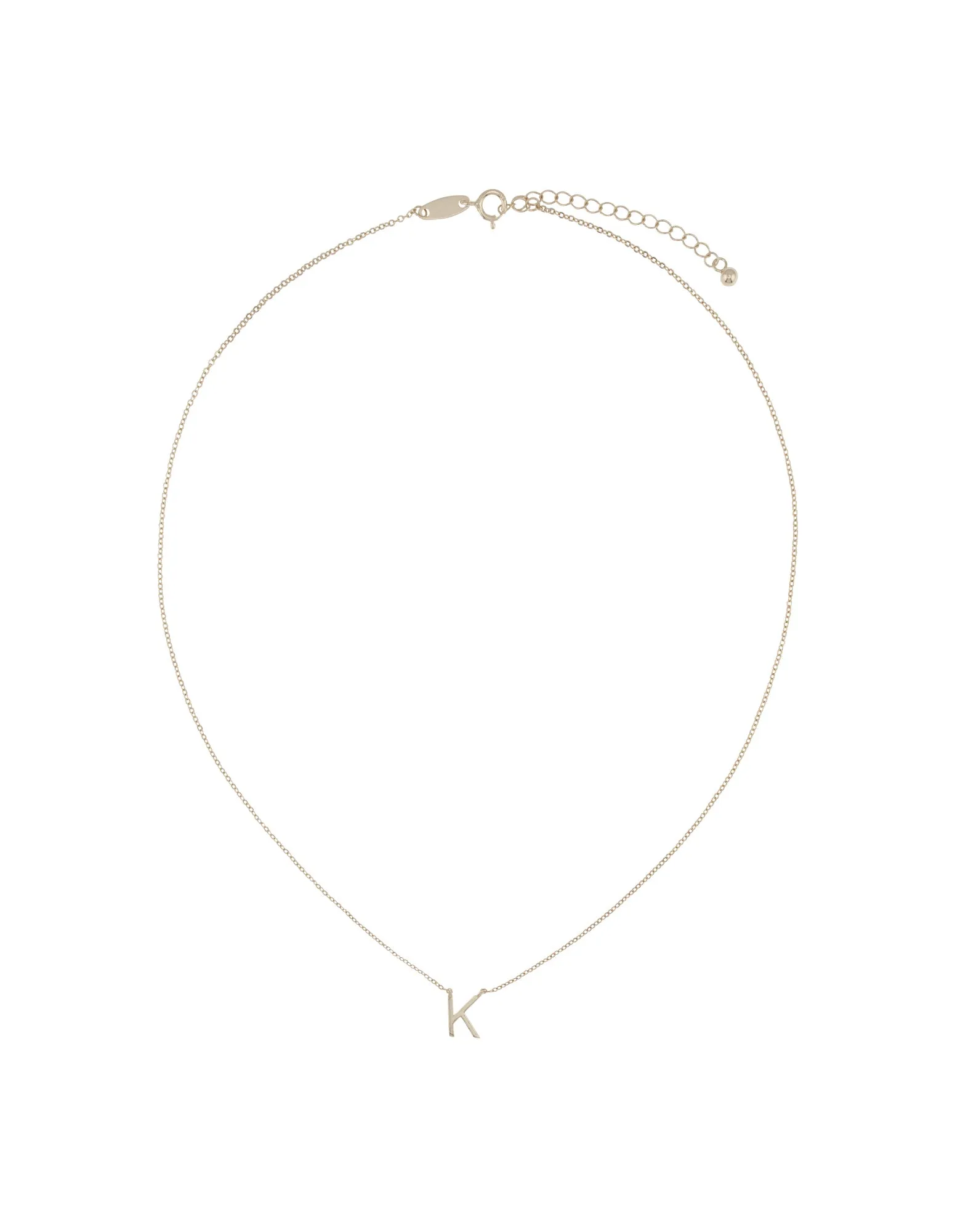 Elly Lou Timeless Initial Necklace - K- Silver