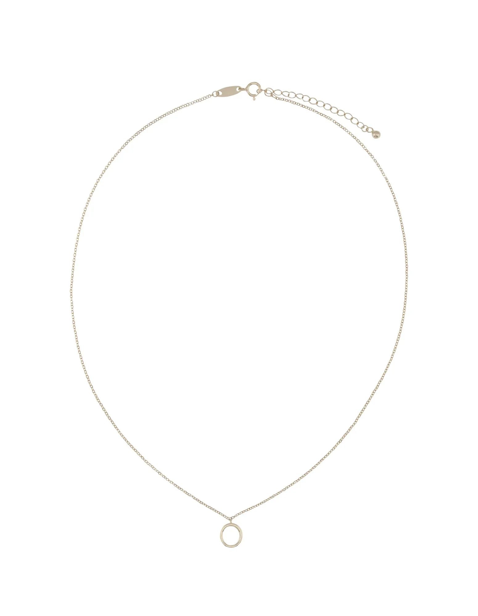 Elly Lou Timeless Initial Necklace - O- Silver