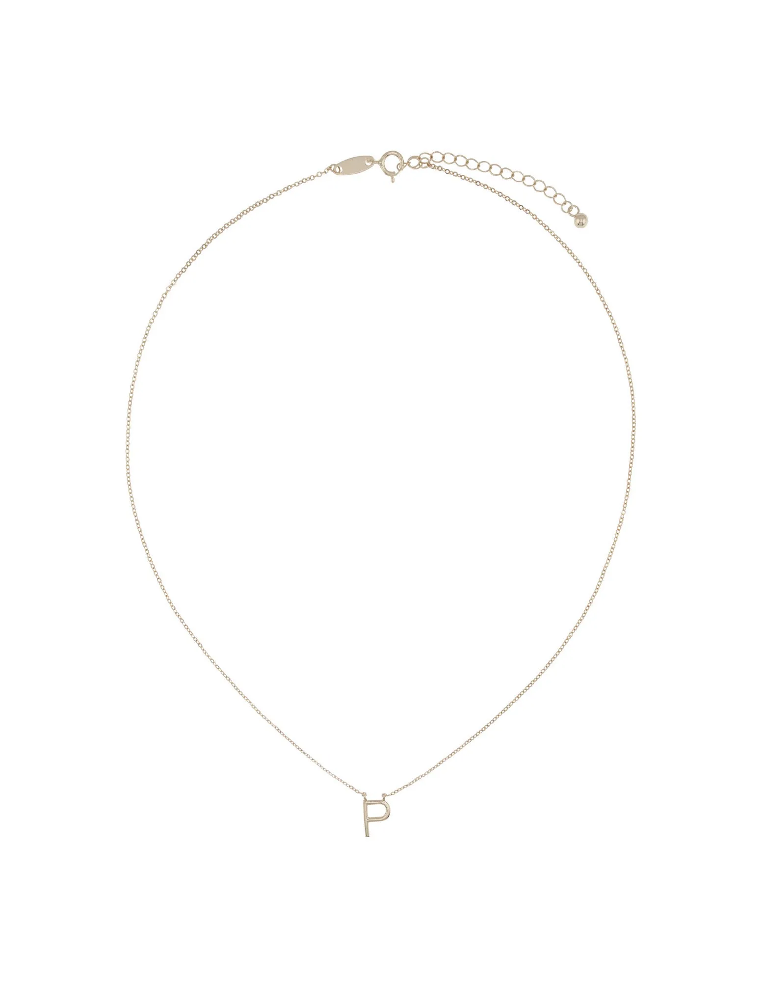 Elly Lou Timeless Initial Necklace - P- Silver