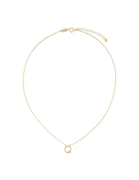 Elly Lou Timeless Initial Necklace - Q- Gold