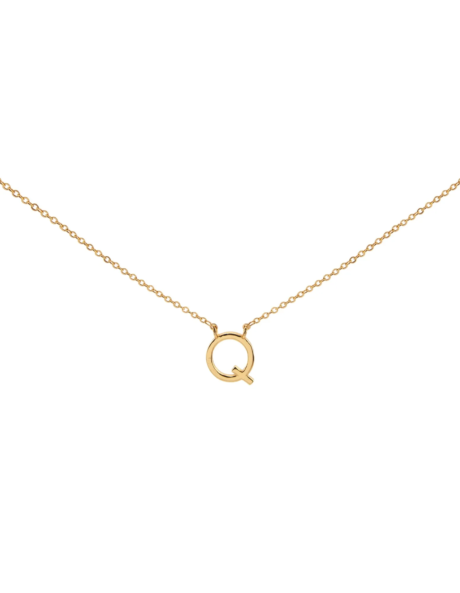 Elly Lou Timeless Initial Necklace - Q- Gold