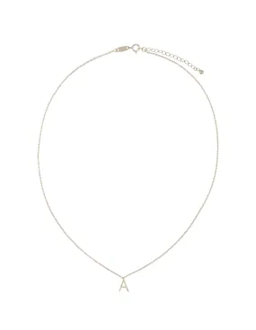 Elly Lou Timeless Initial Necklace- A- Silver